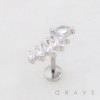 MARQUISE CROWN FAN CZ THREADLESS (PUSH IN) 316L SURGICAL STEEL LABRET SET